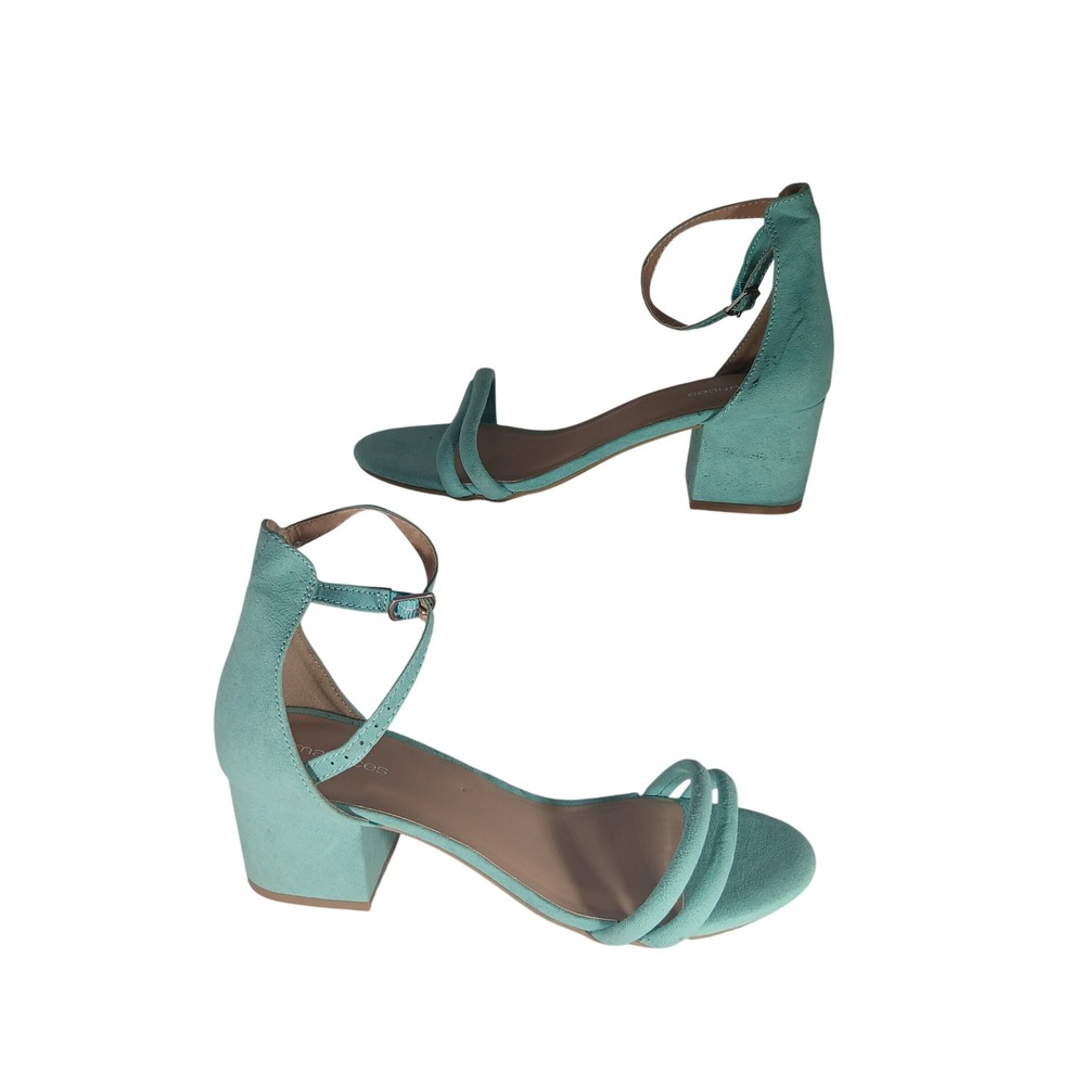 Maurices Double-Strap Ankle Block Heel Sandals in Teal